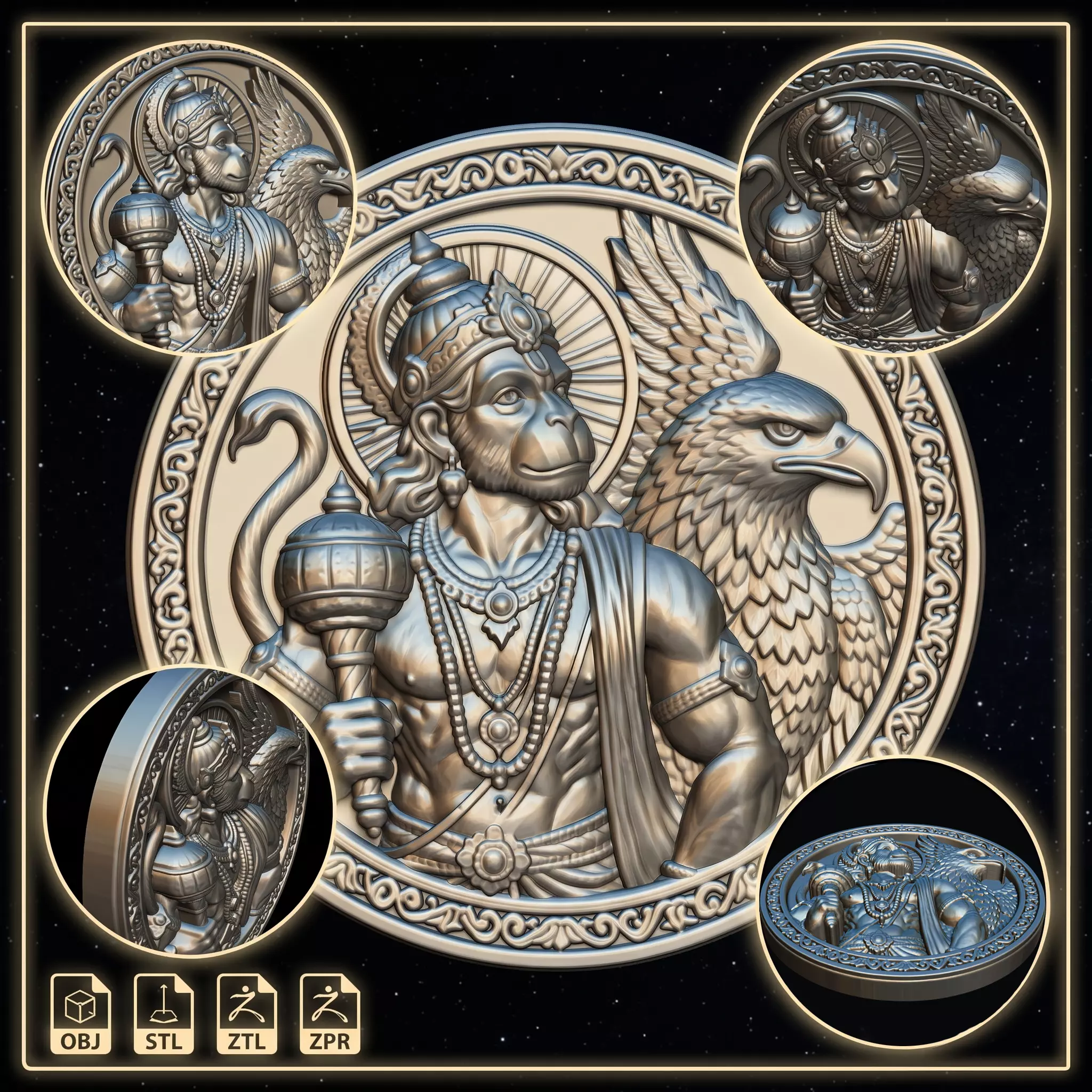 Hanuman Pendent 3D print model
