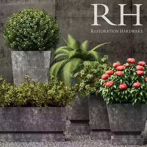 Restoration Hardware pedestal sheet metal planters