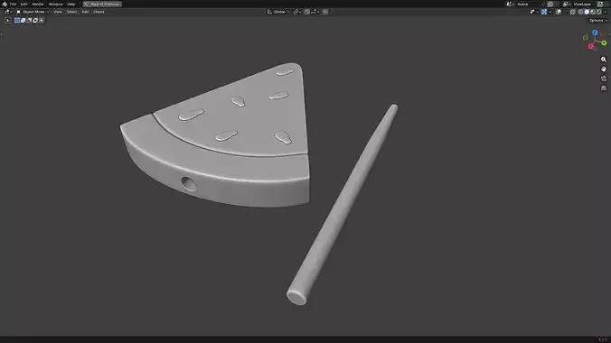 Watermelon Lollipop 3D print model 2