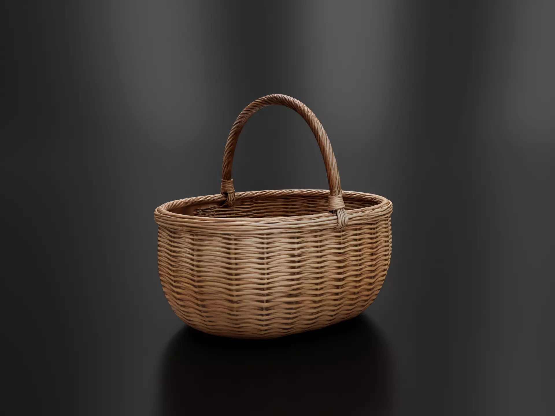 wicker shopping basket 3D print model