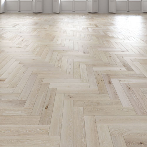 Oak Herringbones light floor 3D model