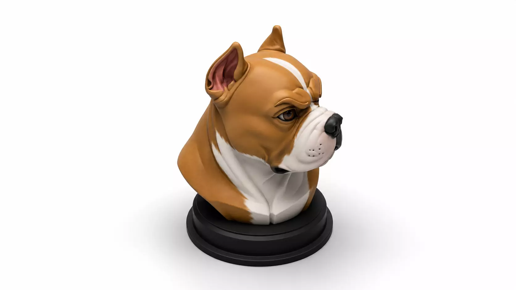Pitbull Dog Bust 3D Printable STL 3D print model