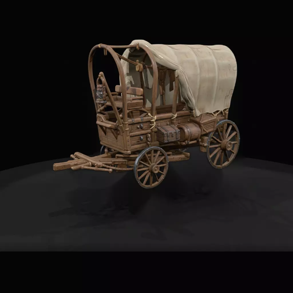1-87 HO detailed covered wagon Printable STL 3D print model