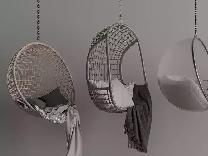 Hanging Swing Chairs  Hanging Chair Series Low-poly 3D model 2