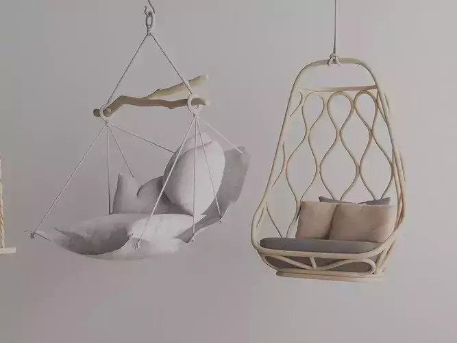 Hanging Swing Chairs  Hanging Chair Series Low-poly 3D model 6