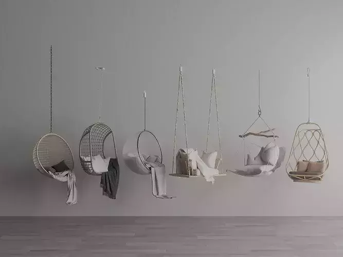 Hanging Swing Chairs Hanging Chair Series Low-poly 3D model