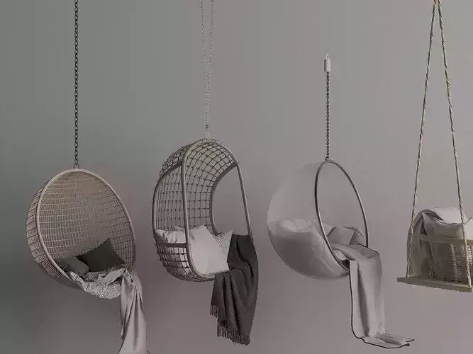 Hanging Swing Chairs  Hanging Chair Series Low-poly 3D model 7