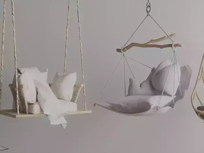 Hanging Swing Chairs  Hanging Chair Series Low-poly 3D model 5