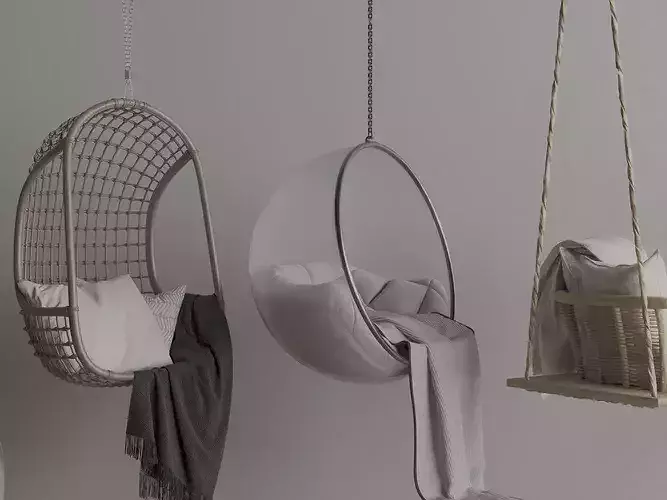 Hanging Swing Chairs  Hanging Chair Series Low-poly 3D model 3
