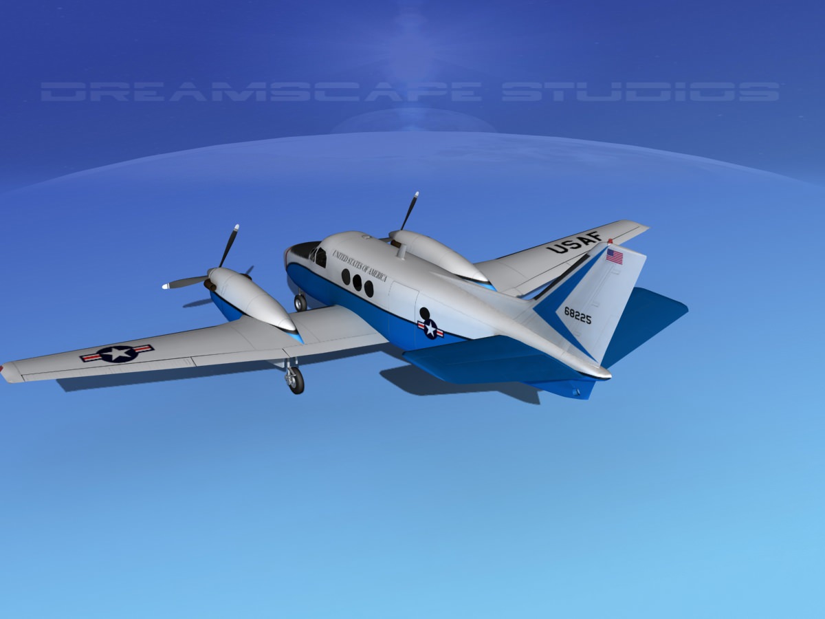 Beechcraft C-6 Transport USAF 3D model_7