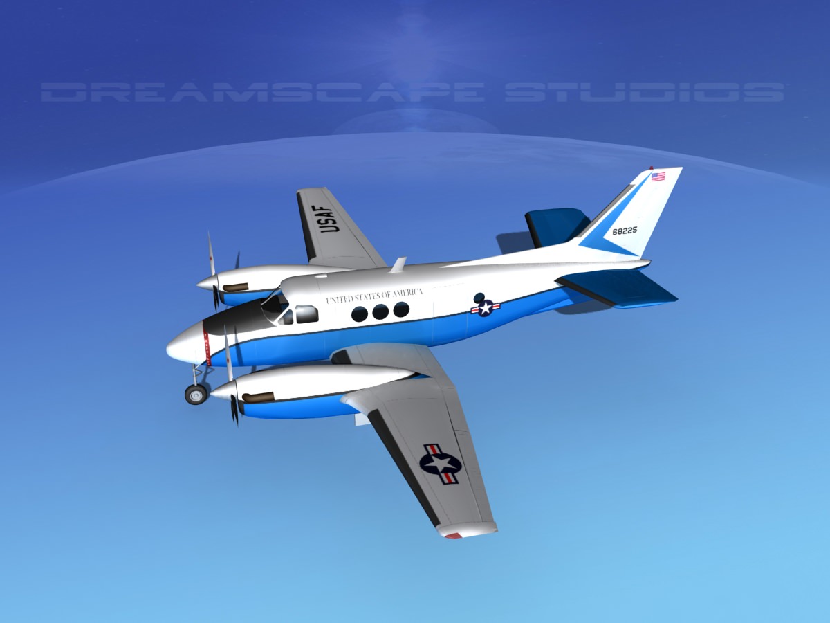 Beechcraft C-6 Transport USAF 3D model_9