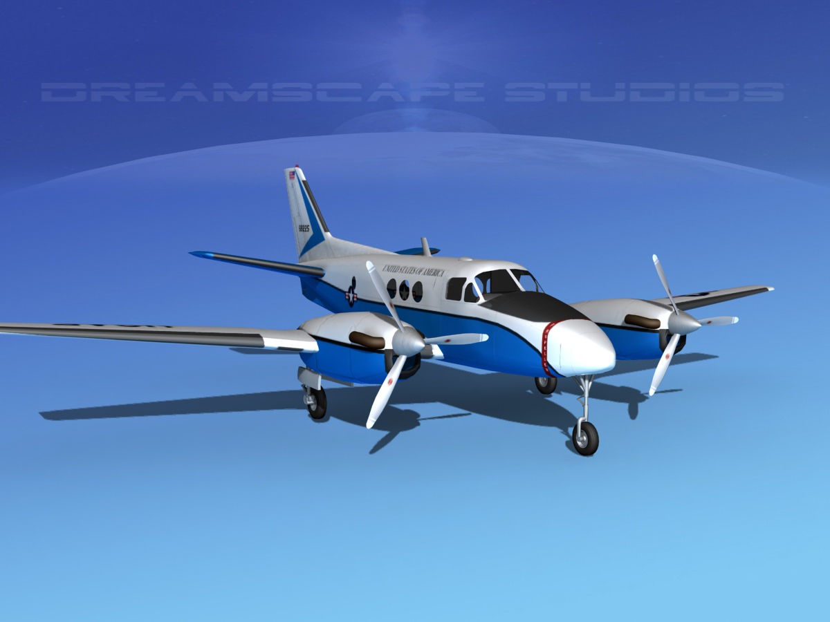 Beechcraft C-6 Transport USAF 3D model_3