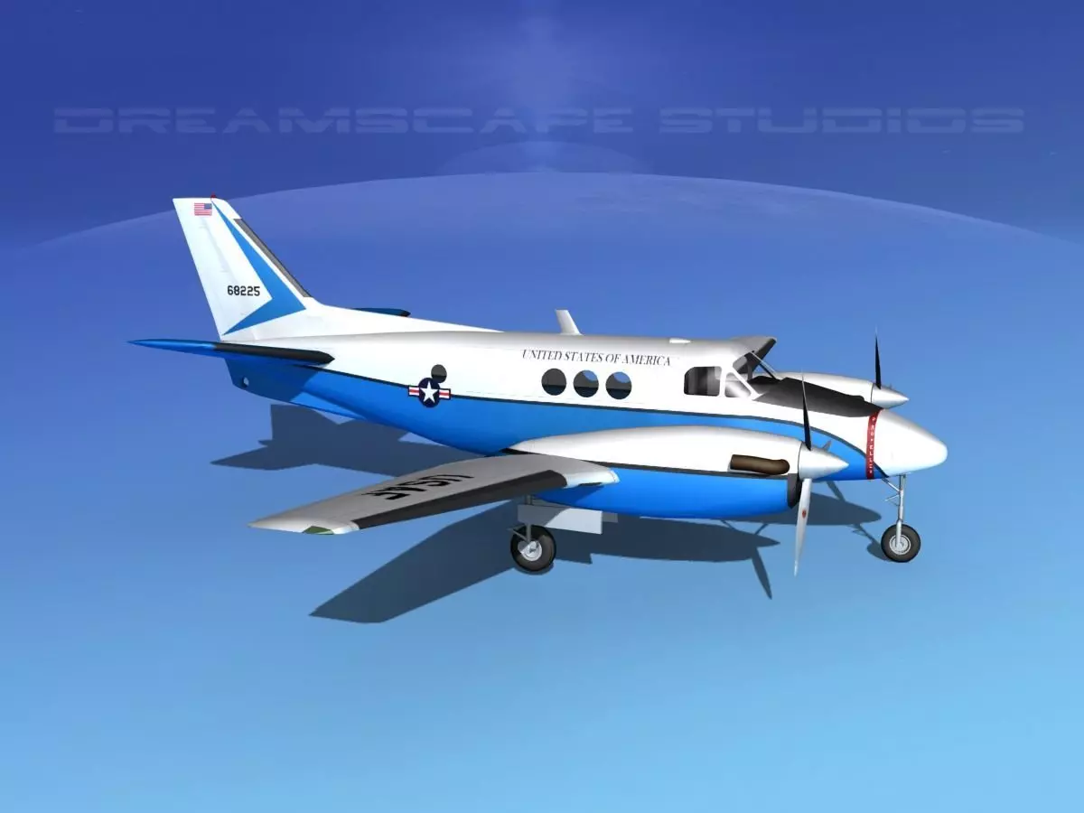 Beechcraft C-6 Transport USAF 3D model_0
