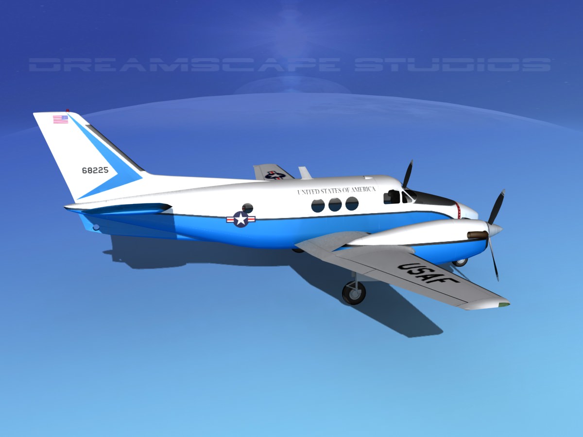 Beechcraft C-6 Transport USAF 3D model_4