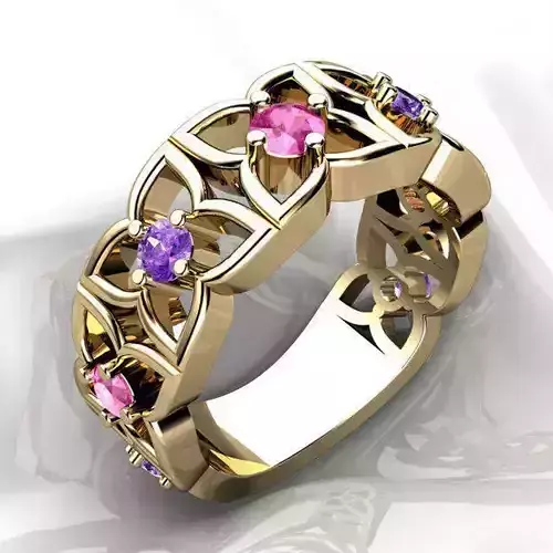 Flower Ring - THREE varieties 3D print model