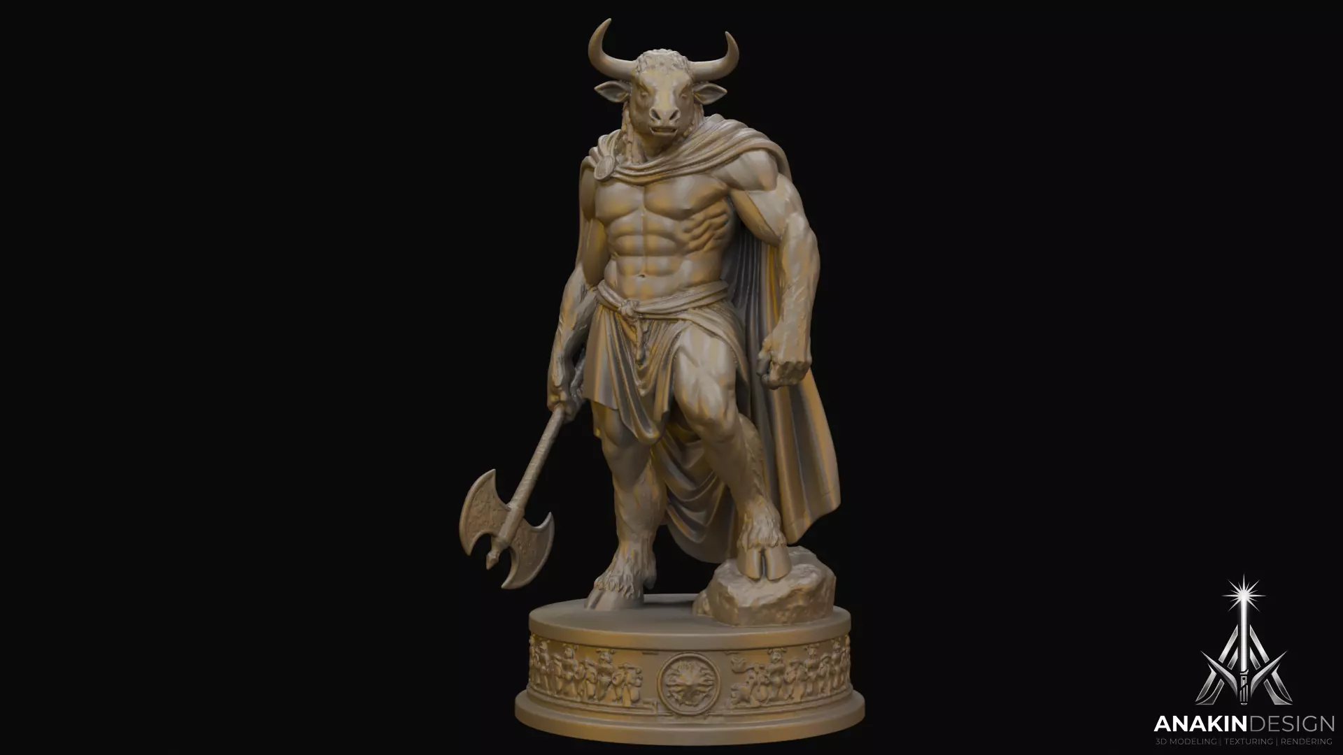 Minotaur Labyrinth Beast Statue 3D Print Model 3D print model