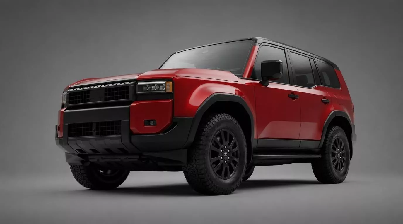 Modern Red Toyota Land Cruiser Rugged Off Road SUV 3D model