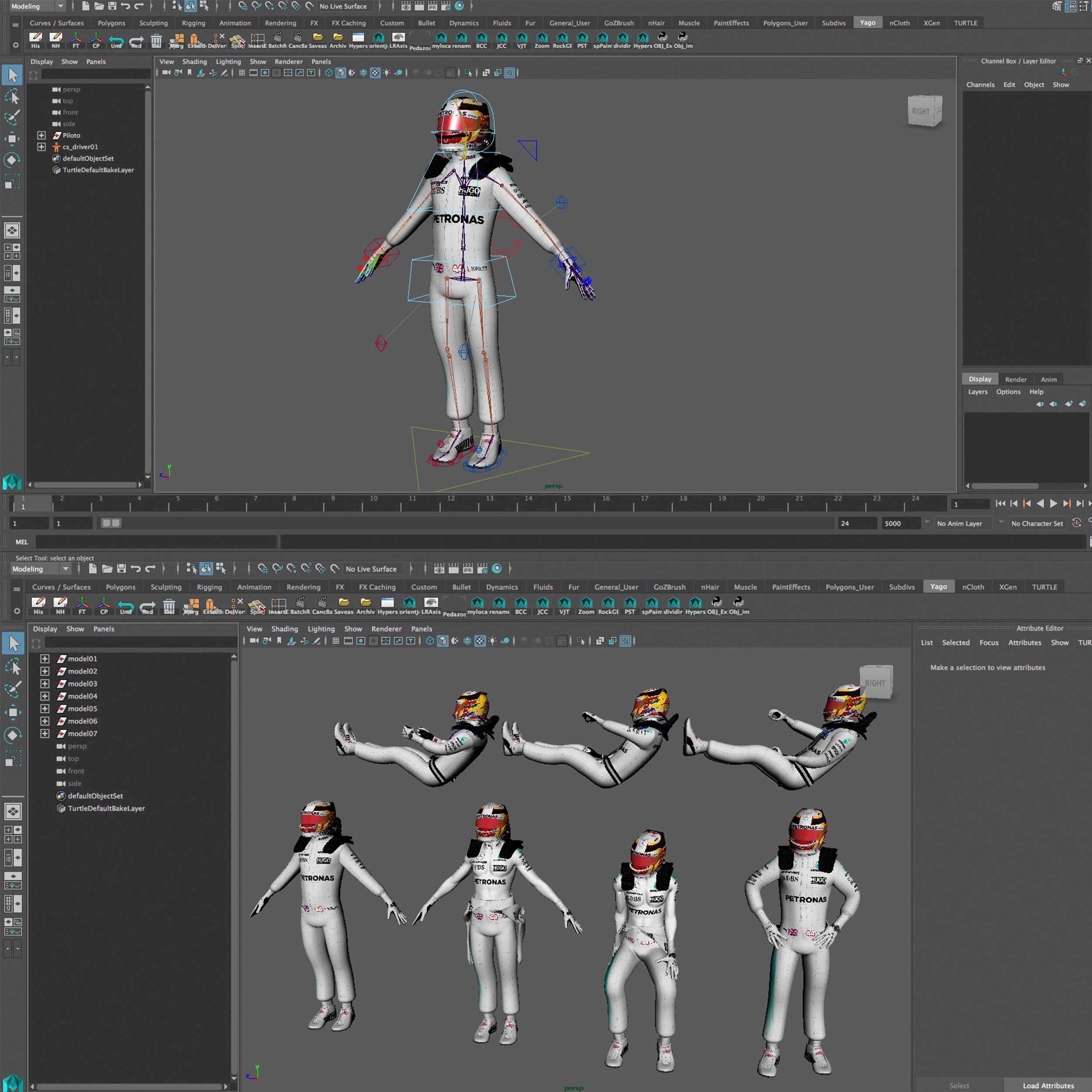 Lewis Hamilton 2017 Low-poly 3D model_10