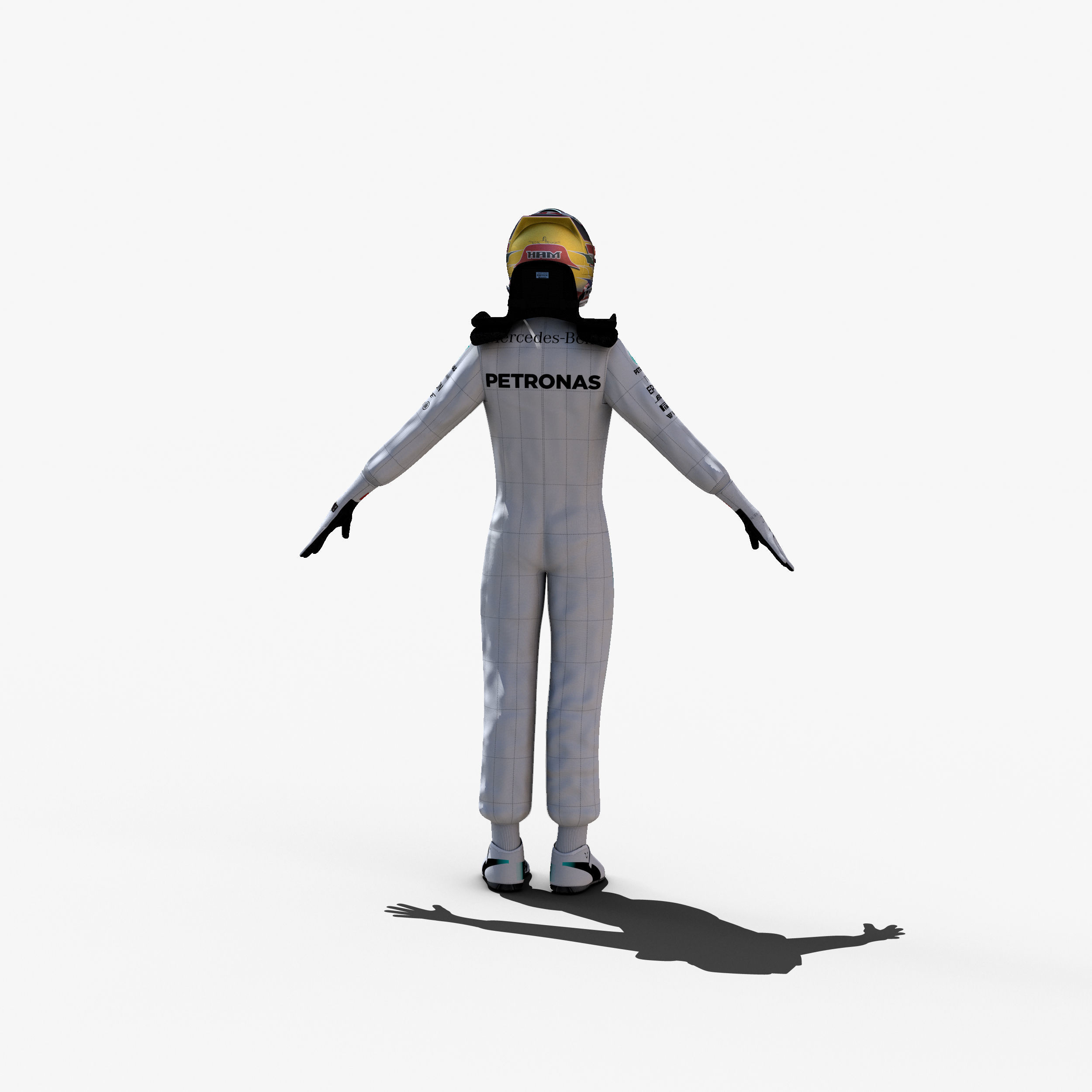 Lewis Hamilton 2017 Low-poly 3D model_5