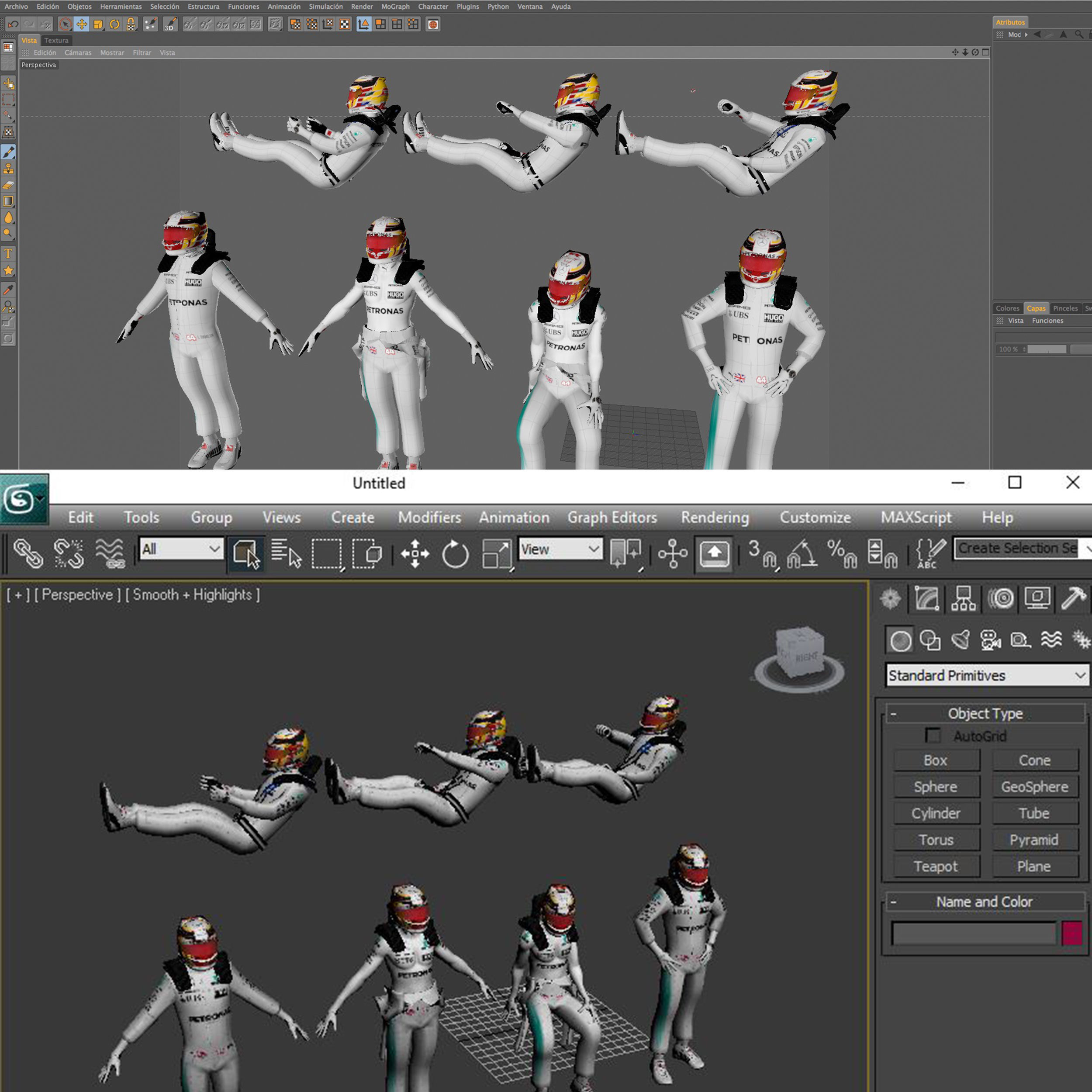 Lewis Hamilton 2017 Low-poly 3D model_9