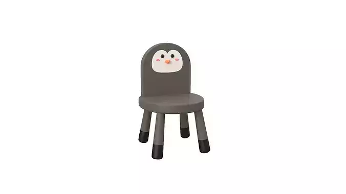 Low Poly Cute Penguin Chair Furniture