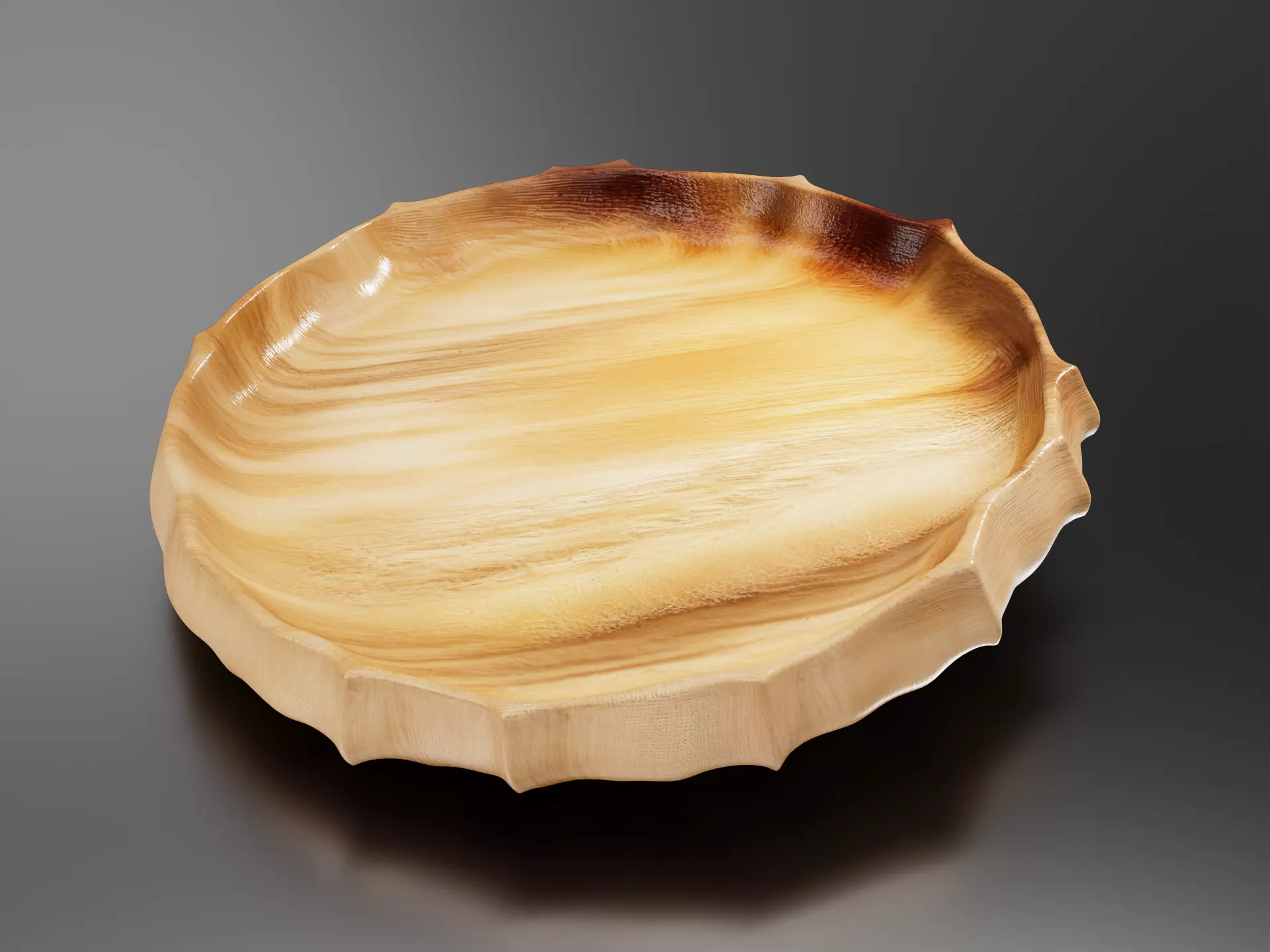 Wooden plate 09 3D print model