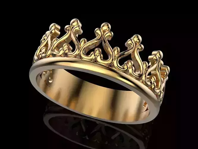 Crown ring 3  plus many sizes  3D print model