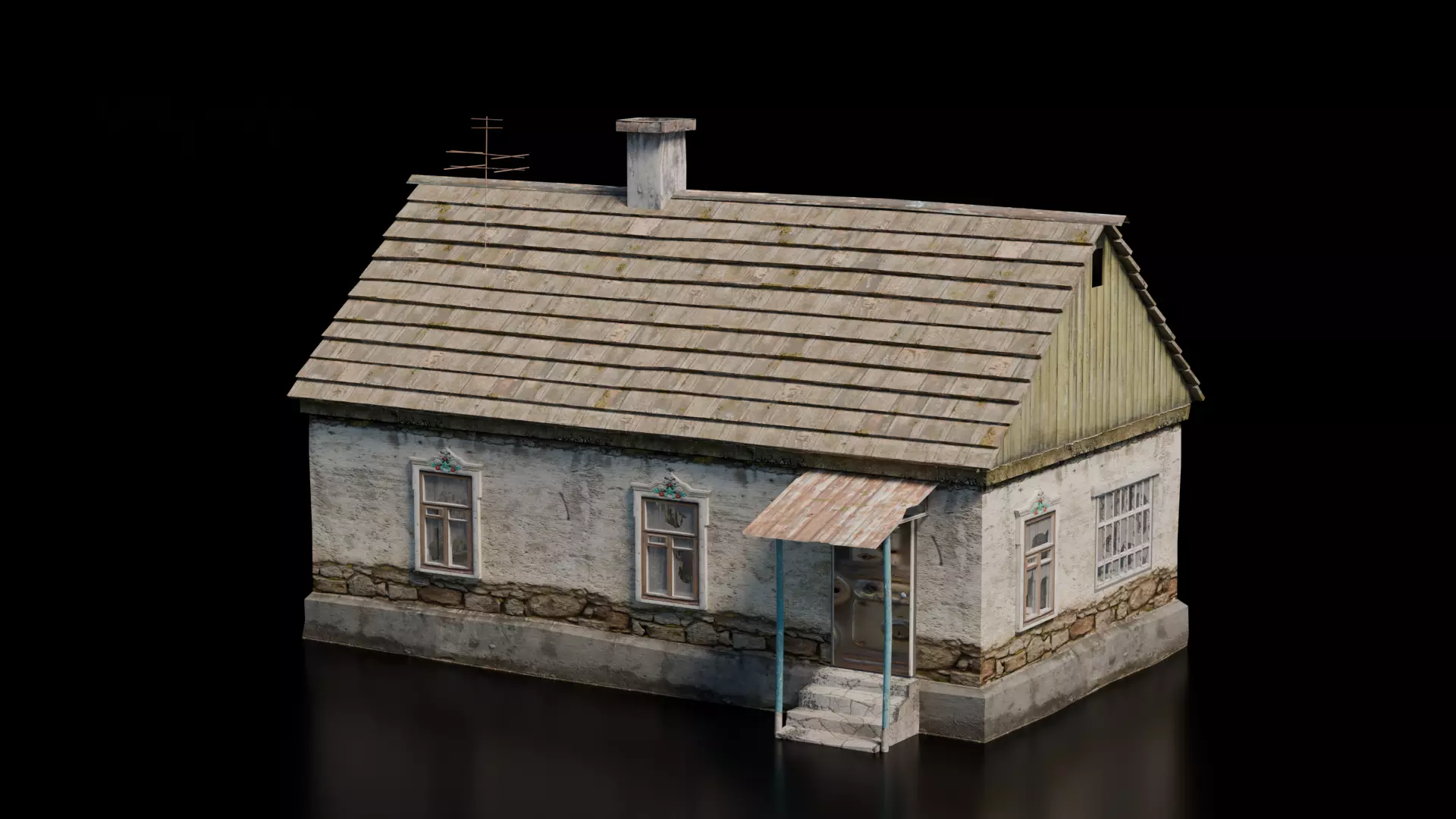 Abandoned House 25 Low-poly 3D model