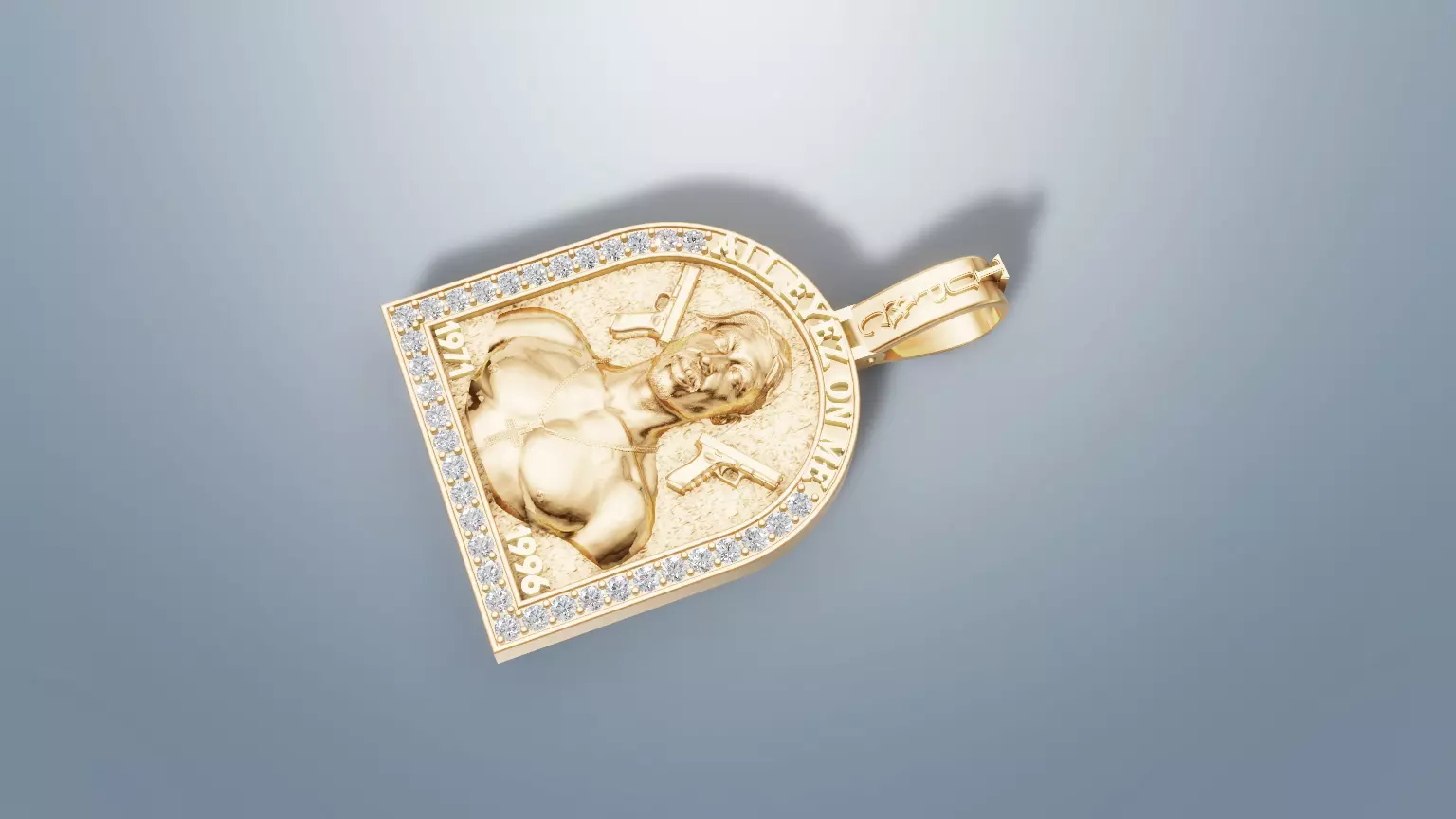 Tupac Shakur 2Pac 3D Print Jewelry Pendant 3D print model