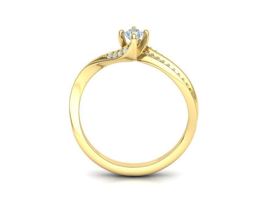 Bypass SolitaireEngagement ring  3D print model_7