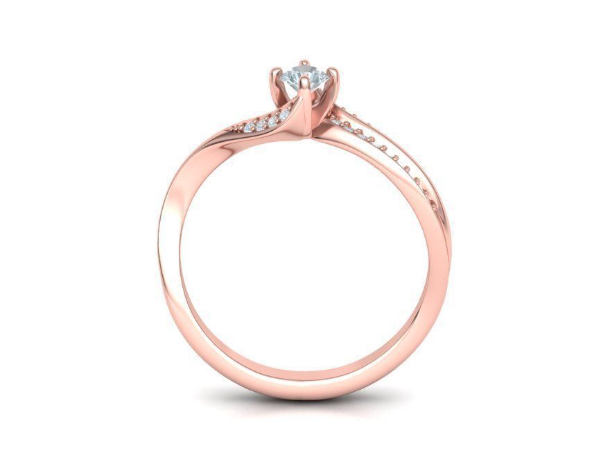 Bypass SolitaireEngagement ring  3D print model_8