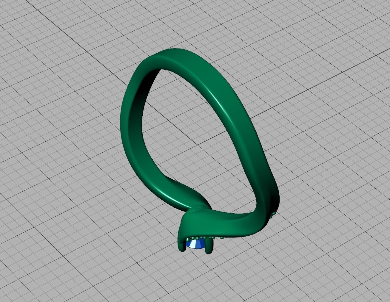 Bypass SolitaireEngagement ring  3D print model_17