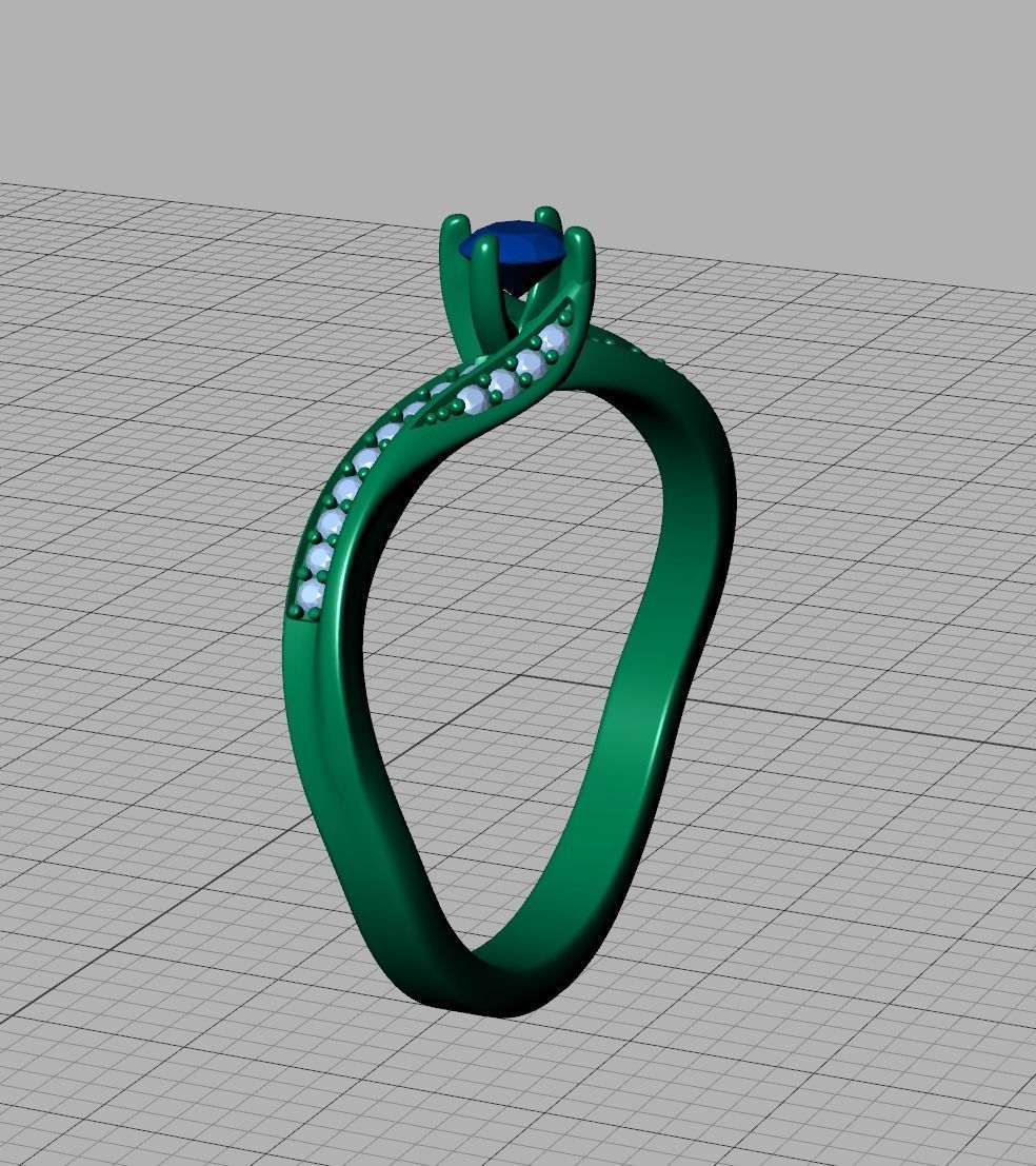 Bypass SolitaireEngagement ring  3D print model_15