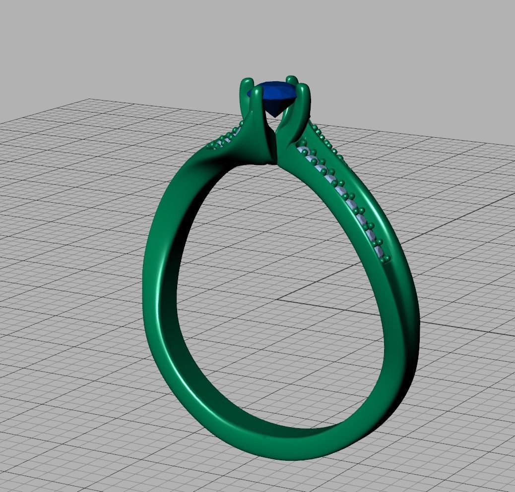 Bypass SolitaireEngagement ring  3D print model_14