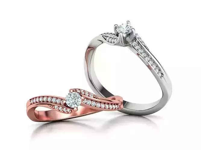 Bypass SolitaireEngagement ring  3D print model