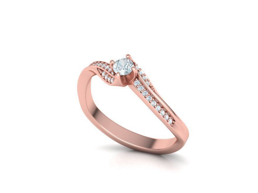 Bypass SolitaireEngagement ring  3D print model_11