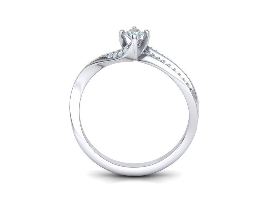 Bypass SolitaireEngagement ring  3D print model_6