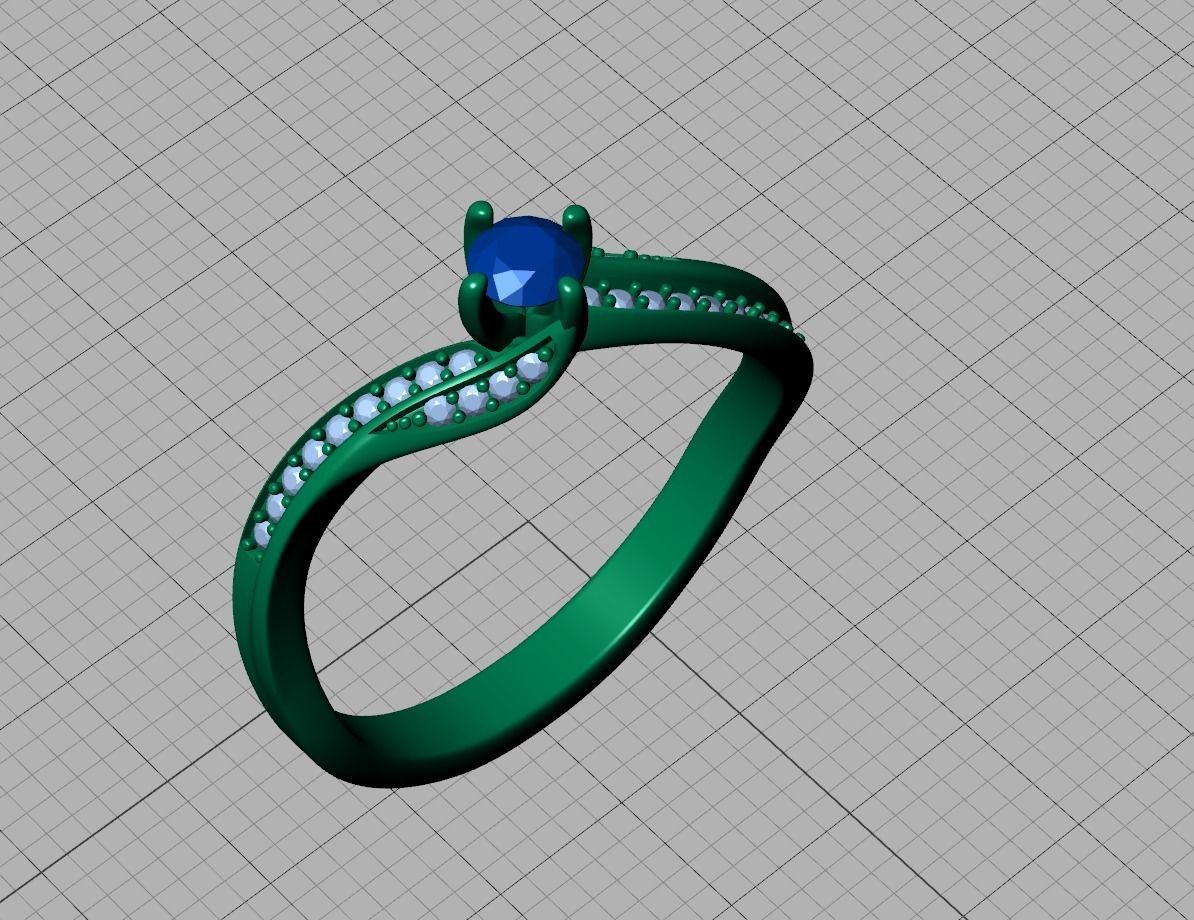 Bypass SolitaireEngagement ring  3D print model_16