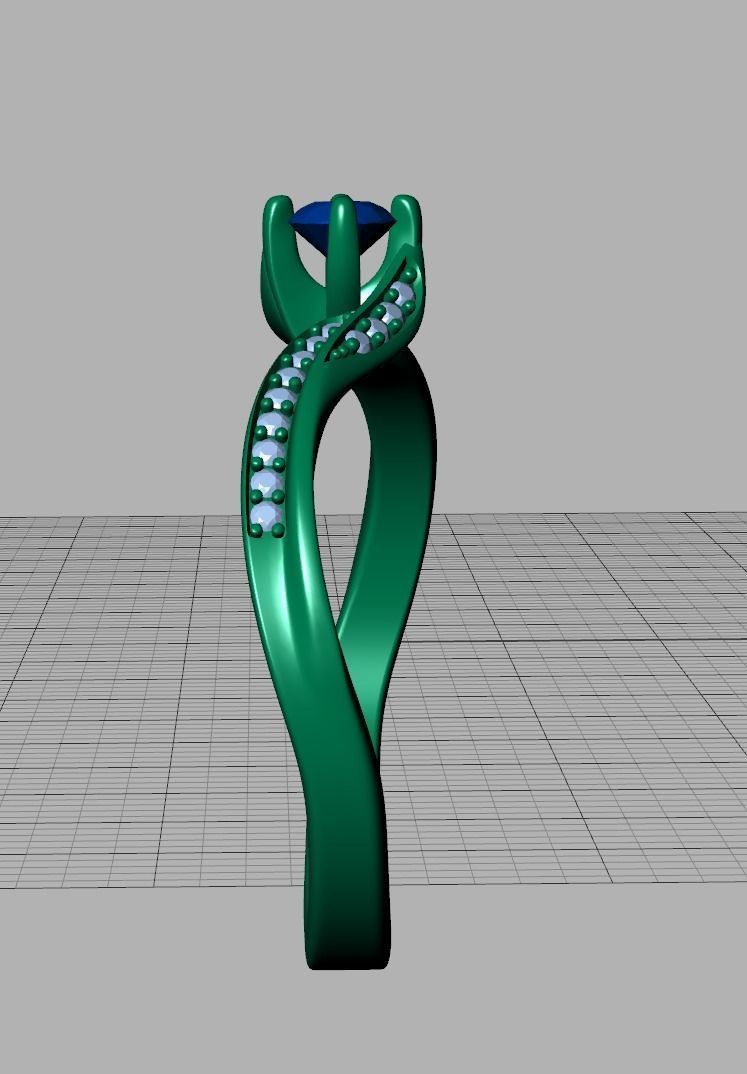 Bypass SolitaireEngagement ring  3D print model_18