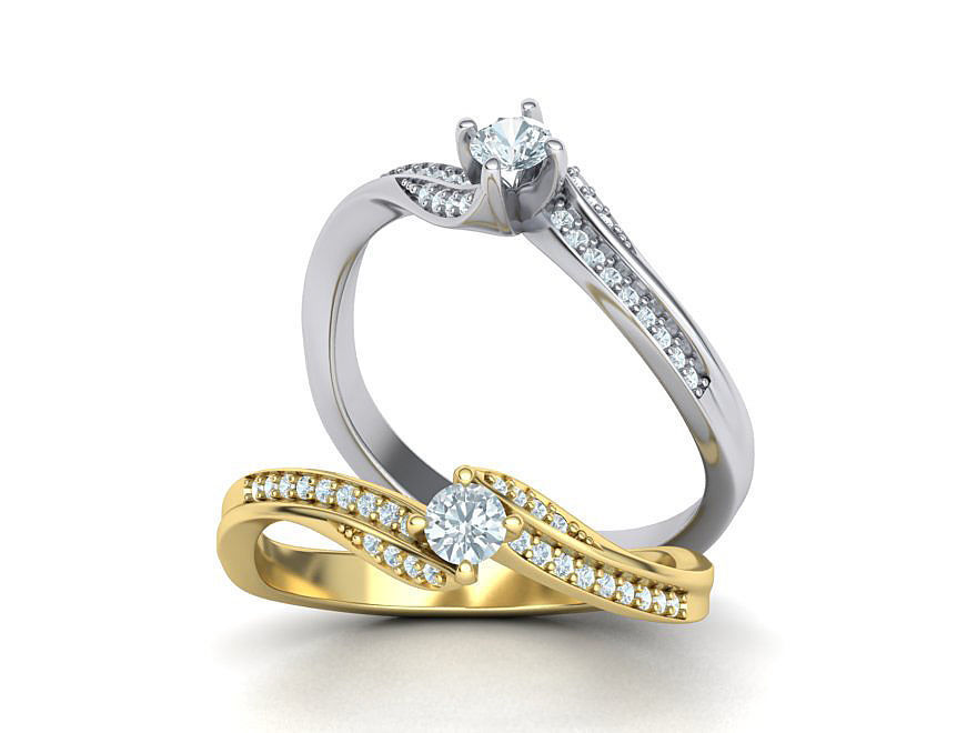 Bypass SolitaireEngagement ring  3D print model_2