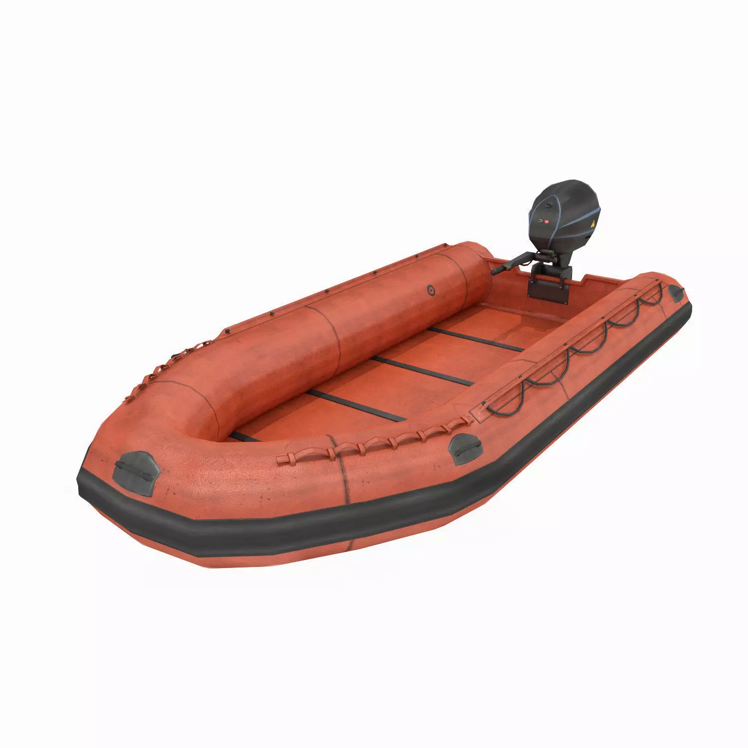Inflatable Boat - Lifeboat Low-poly 3D model_0