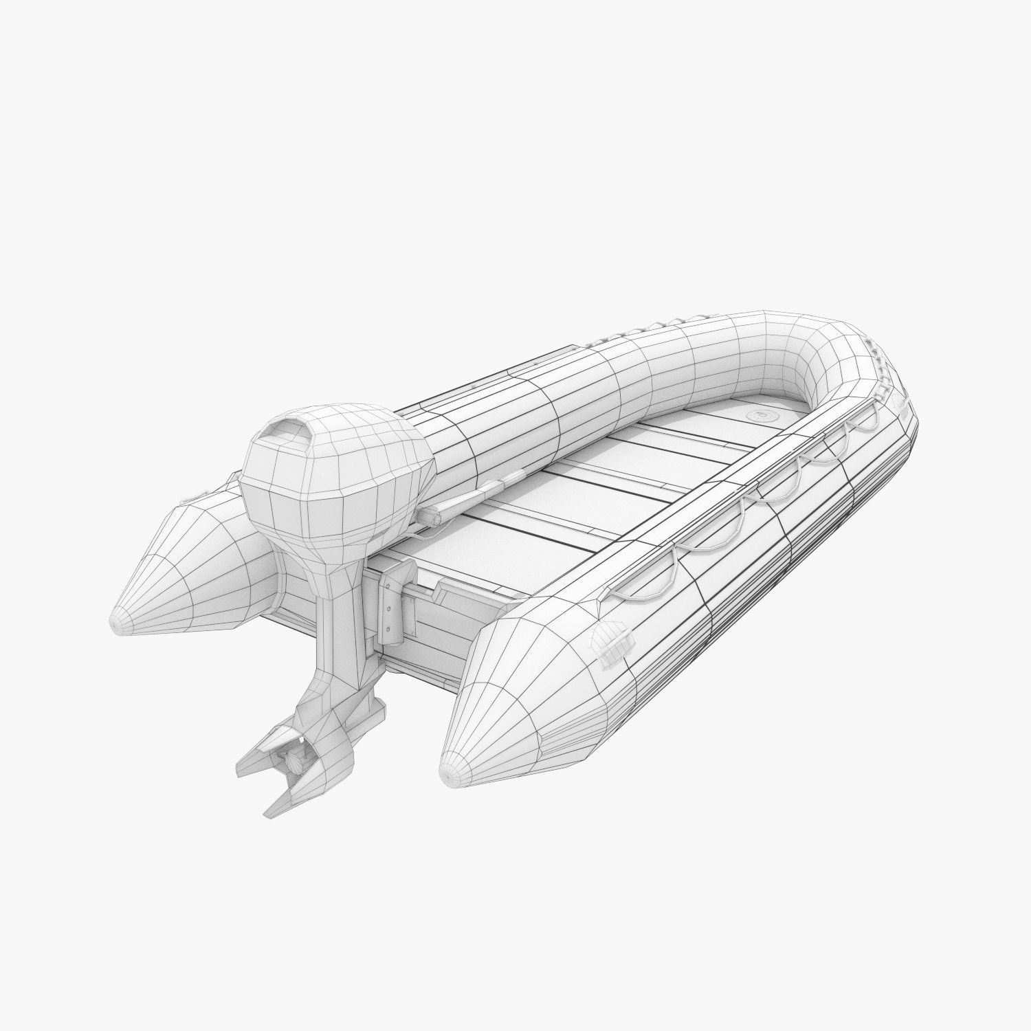 Inflatable Boat - Lifeboat Low-poly 3D model_3