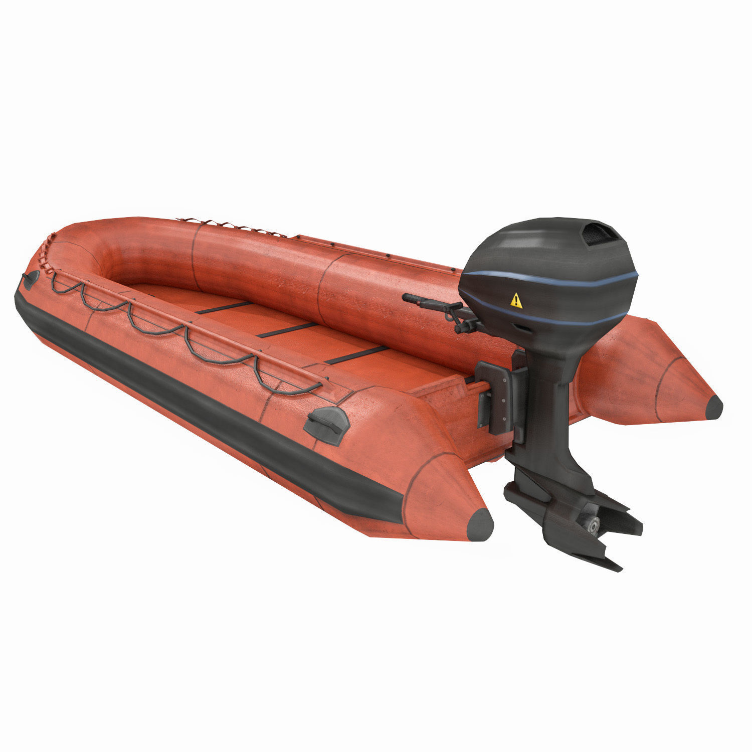 Inflatable Boat - Lifeboat Low-poly 3D model_2