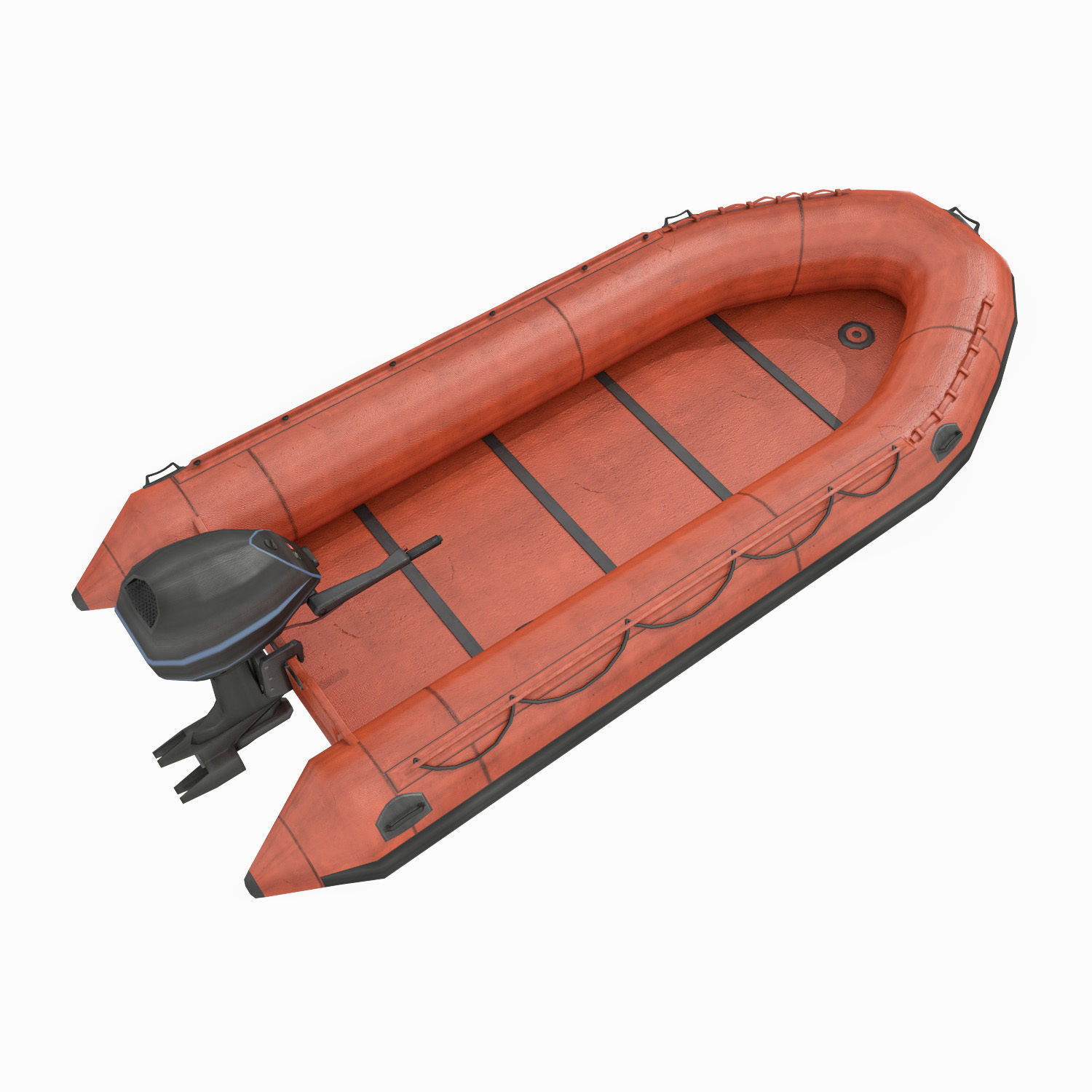 Inflatable Boat - Lifeboat Low-poly 3D model_4
