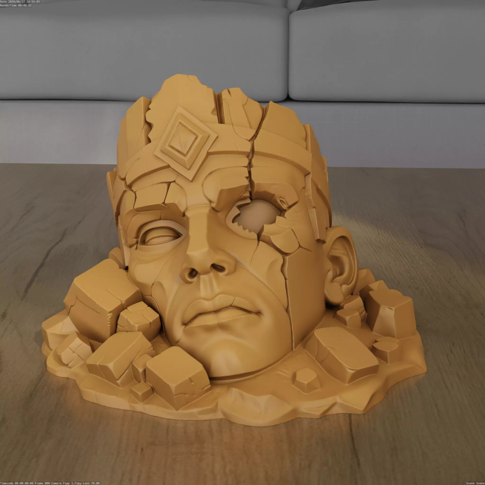 Broken King Statue 3D Print STL Model 3D print model
