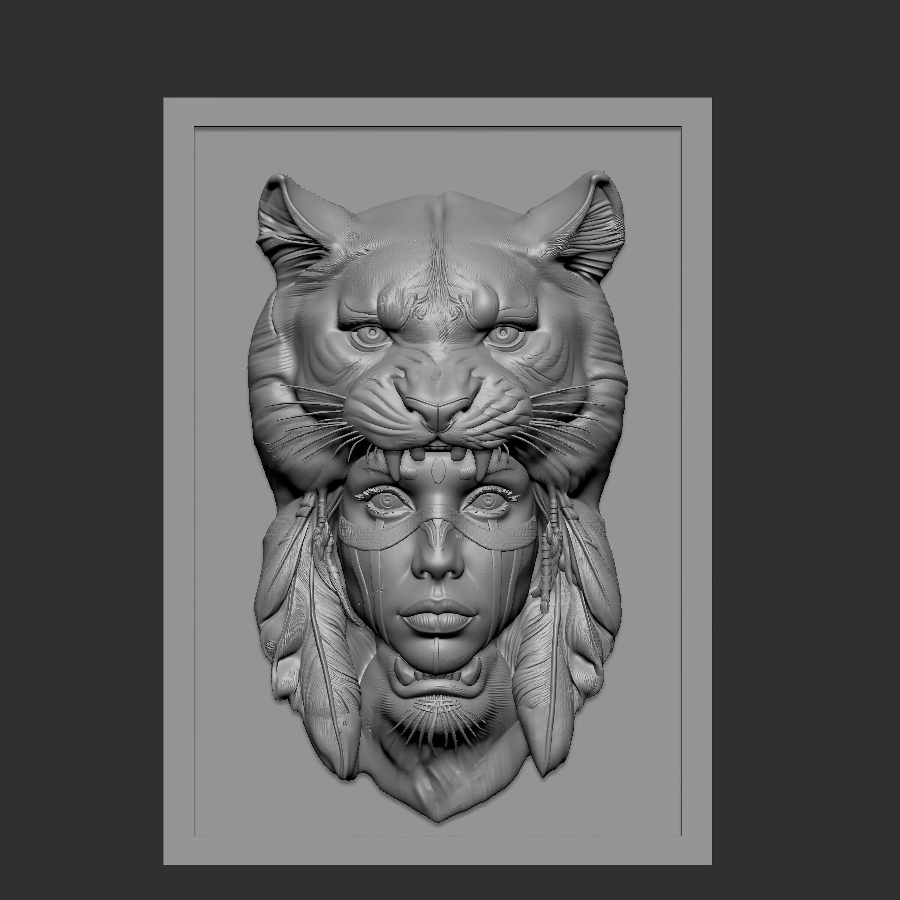 fierce tiger head 3D print model