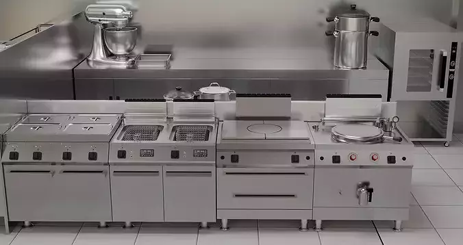 kitchen commercial 3D model
