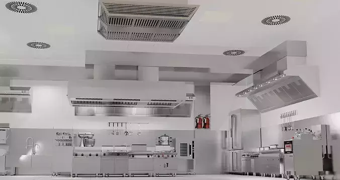 kitchen commercial 3D model 3