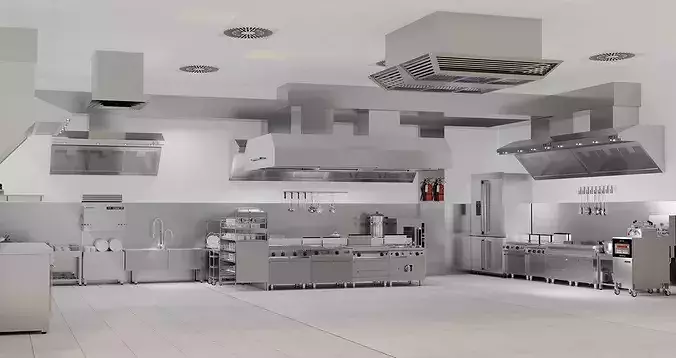 kitchen commercial 3D model 4