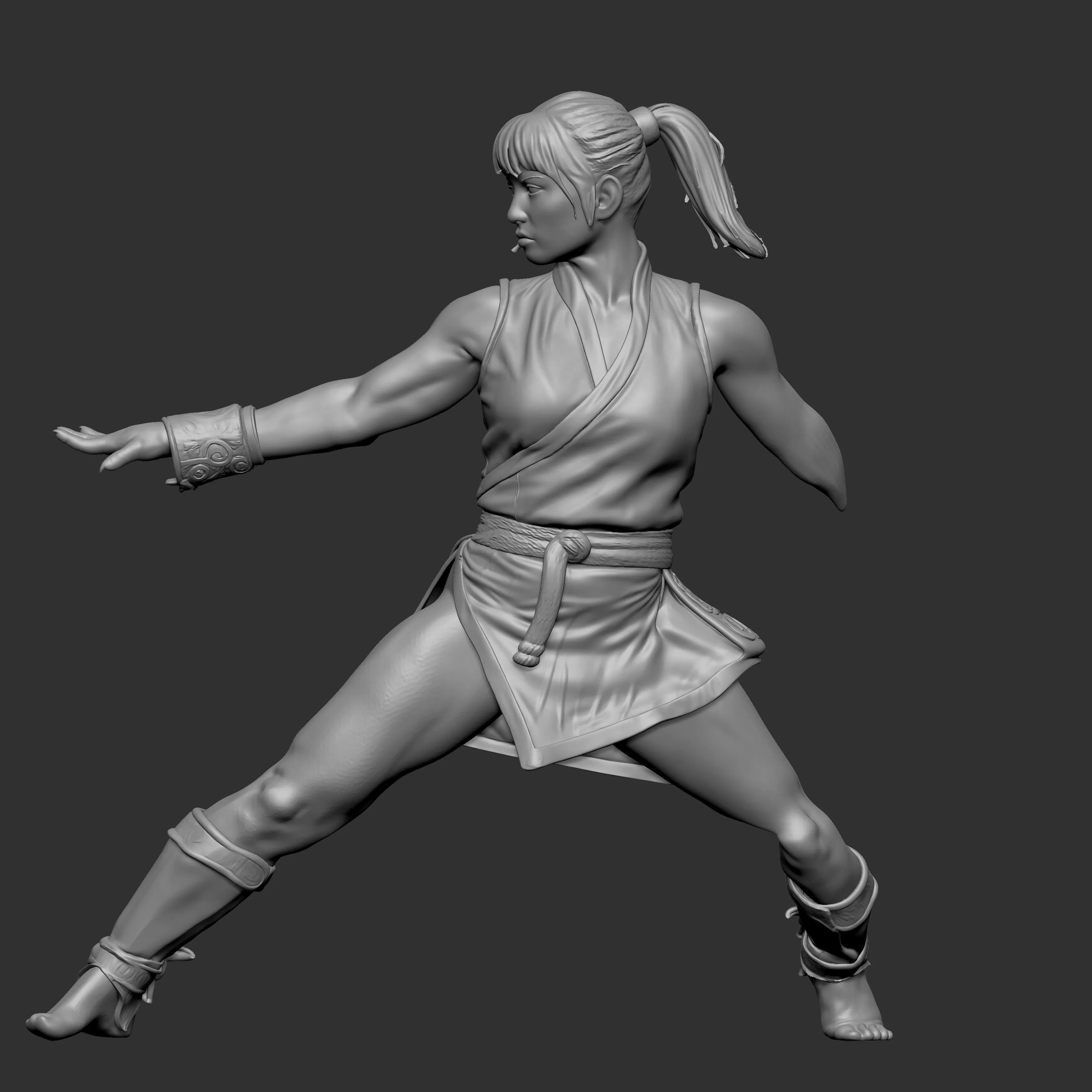 female martial arts warrior 3D print model